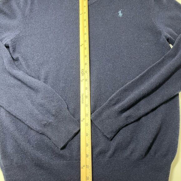 Polo Ralph Lauren Washable Wool V-Neck Sweater size L6 Hunter Navy NWOT - Picture 5 of 10